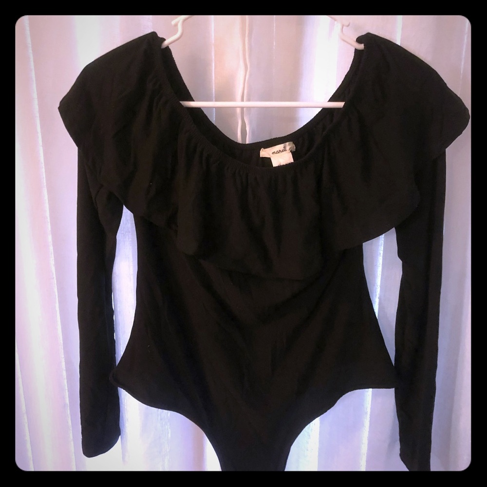 Off The Shoulder Black Bodysuit